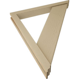 Ekena Millwork - BKTUR0352X34X40TRA01RCPR - Timberthane Faux Wood Traditional Style Bracket w/ Offset Brace, Traditional Ends, 3 1/2"W x 34"D x 40"H, Primed Tan