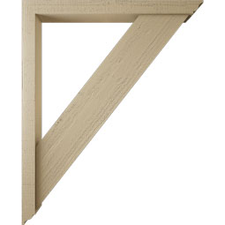 Ekena Millwork - BKTUR0352X34X42TRA01RCPR - Timberthane Faux Wood Traditional Style Bracket w/ Offset Brace, Traditional Ends, 3 1/2"W x 34"D x 42"H, Primed Tan