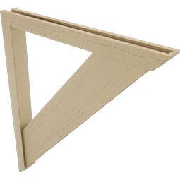Ekena Millwork - BKTUR0352X34X42TRA01RCPR - Timberthane Faux Wood Traditional Style Bracket w/ Offset Brace, Traditional Ends, 3 1/2"W x 34"D x 42"H, Primed Tan