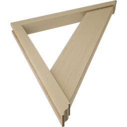 Ekena Millwork - BKTUR0352X36X36TRA01RCPR - Timberthane Faux Wood Traditional Style Bracket w/ Offset Brace, Traditional Ends, 3 1/2"W x 36"D x 36"H, Primed Tan