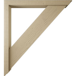 Ekena Millwork - BKTUR0352X36X40TRA01RCPR - Timberthane Faux Wood Traditional Style Bracket w/ Offset Brace, Traditional Ends, 3 1/2"W x 36"D x 40"H, Primed Tan