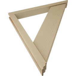 Ekena Millwork - BKTUR0352X36X40TRA01RCPR - Timberthane Faux Wood Traditional Style Bracket w/ Offset Brace, Traditional Ends, 3 1/2"W x 36"D x 40"H, Primed Tan