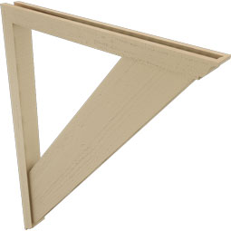 Ekena Millwork - BKTUR0352X36X48TRA01RCPR - Timberthane Faux Wood Traditional Style Bracket w/ Offset Brace, Traditional Ends, 3 1/2"W x 36"D x 48"H, Primed Tan