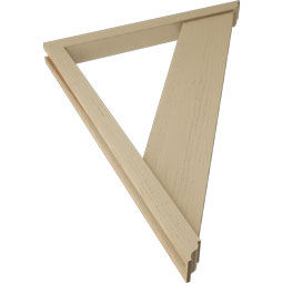 Ekena Millwork - BKTUR0352X36X48TRA01RCPR - Timberthane Faux Wood Traditional Style Bracket w/ Offset Brace, Traditional Ends, 3 1/2"W x 36"D x 48"H, Primed Tan
