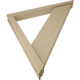 Ekena Millwork - BKTUR0352X38X38TRA01RCPR - Timberthane Faux Wood Traditional Style Bracket w/ Offset Brace, Traditional Ends, 3 1/2"W x 38"D x 38"H, Primed Tan
