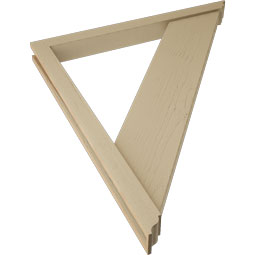 Ekena Millwork - BKTUR0352X38X44TRA01RCPR - Timberthane Faux Wood Traditional Style Bracket w/ Offset Brace, Traditional Ends, 3 1/2"W x 38"D x 44"H, Primed Tan