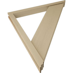 Ekena Millwork - BKTUR0352X40X44TRA01RCPR - Timberthane Faux Wood Traditional Style Bracket w/ Offset Brace, Traditional Ends, 3 1/2"W x 40"D x 44"H, Primed Tan