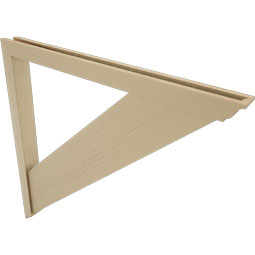 Ekena Millwork - BKTUR0352X42X42TRA01RCPR - Timberthane Faux Wood Traditional Style Bracket w/ Offset Brace, Traditional Ends, 3 1/2"W x 42"D x 42"H, Primed Tan