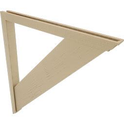 Ekena Millwork - BKTUR0352X42X48TRA01RCPR - Timberthane Faux Wood Traditional Style Bracket w/ Offset Brace, Traditional Ends, 3 1/2"W x 42"D x 48"H, Primed Tan