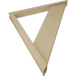Ekena Millwork - BKTUR0352X42X48TRA01RCPR - Timberthane Faux Wood Traditional Style Bracket w/ Offset Brace, Traditional Ends, 3 1/2"W x 42"D x 48"H, Primed Tan