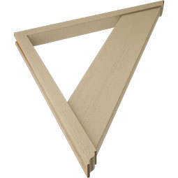 Ekena Millwork - BKTUR0352X44X44TRA01RCPR - Timberthane Faux Wood Traditional Style Bracket w/ Offset Brace, Traditional Ends, 3 1/2"W x 44"D x 44"H, Primed Tan