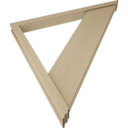 Ekena Millwork - BKTUR0352X46X46TRA01RCPR - Timberthane Faux Wood Traditional Style Bracket w/ Offset Brace, Traditional Ends, 3 1/2"W x 46"D x 46"H, Primed Tan