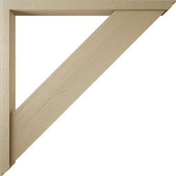 Ekena Millwork - BKTUR0352X48X48TRA01RCPR - Timberthane Faux Wood Traditional Style Bracket w/ Offset Brace, Traditional Ends, 3 1/2"W x 48"D x 48"H, Primed Tan