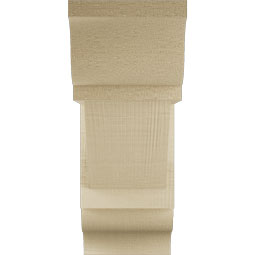 Ekena Millwork - BKTUR0554X14X14TRA01RCPR - Timberthane Faux Wood Traditional Style Bracket w/ Offset Brace, Traditional Ends, 5 1/2"W x 14"D x 14"H, Primed Tan