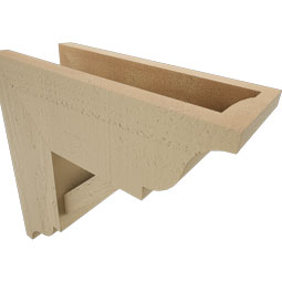 Ekena Millwork - BKTUR0554X14X14TRA01RCPR - Timberthane Faux Wood Traditional Style Bracket w/ Offset Brace, Traditional Ends, 5 1/2"W x 14"D x 14"H, Primed Tan