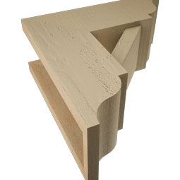 Ekena Millwork - BKTUR0554X14X14TRA01RCPR - Timberthane Faux Wood Traditional Style Bracket w/ Offset Brace, Traditional Ends, 5 1/2"W x 14"D x 14"H, Primed Tan