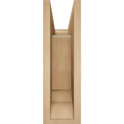 Ekena Millwork - BKTUR0554X14X18TRA01RCPR - Timberthane Faux Wood Traditional Style Bracket w/ Offset Brace, Traditional Ends, 5 1/2"W x 14"D x 18"H, Primed Tan