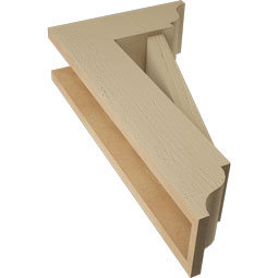 Ekena Millwork - BKTUR0554X14X26TRA01RCPR - Timberthane Faux Wood Traditional Style Bracket w/ Offset Brace, Traditional Ends, 5 1/2"W x 14"D x 26"H, Primed Tan