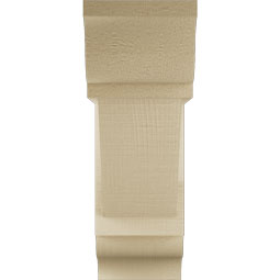 Ekena Millwork - BKTUR0554X16X16TRA01RCPR - Timberthane Faux Wood Traditional Style Bracket w/ Offset Brace, Traditional Ends, 5 1/2"W x 16"D x 16"H, Primed Tan