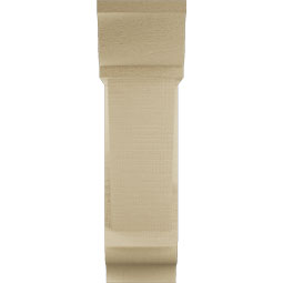 Ekena Millwork - BKTUR0554X16X20TRA01RCPR - Timberthane Faux Wood Traditional Style Bracket w/ Offset Brace, Traditional Ends, 5 1/2"W x 16"D x 20"H, Primed Tan