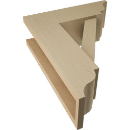 Ekena Millwork - BKTUR0554X16X20TRA01RCPR - Timberthane Faux Wood Traditional Style Bracket w/ Offset Brace, Traditional Ends, 5 1/2"W x 16"D x 20"H, Primed Tan