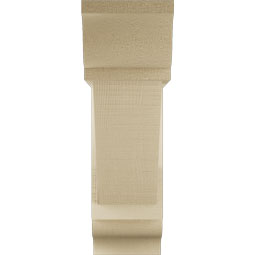 Ekena Millwork - BKTUR0554X18X18TRA01RCPR - Timberthane Faux Wood Traditional Style Bracket w/ Offset Brace, Traditional Ends, 5 1/2"W x 18"D x 18"H, Primed Tan