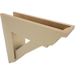 Ekena Millwork - BKTUR0554X20X20TRA01RCPR - Timberthane Faux Wood Traditional Style Bracket w/ Offset Brace, Traditional Ends, 5 1/2"W x 20"D x 20"H, Primed Tan