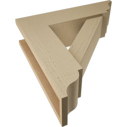 Ekena Millwork - BKTUR0554X20X20TRA01RCPR - Timberthane Faux Wood Traditional Style Bracket w/ Offset Brace, Traditional Ends, 5 1/2"W x 20"D x 20"H, Primed Tan