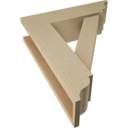 Ekena Millwork - BKTUR0554X20X24TRA01RCPR - Timberthane Faux Wood Traditional Style Bracket w/ Offset Brace, Traditional Ends, 5 1/2"W x 20"D x 24"H, Primed Tan