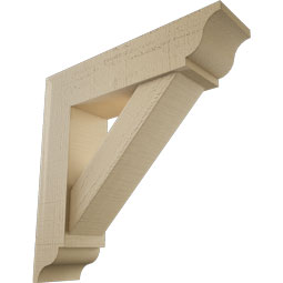 Ekena Millwork - BKTUR0554X22X22TRA01RCPR - Timberthane Faux Wood Traditional Style Bracket w/ Offset Brace, Traditional Ends, 5 1/2"W x 22"D x 22"H, Primed Tan