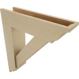 Ekena Millwork - BKTUR0554X22X26TRA01RCPR - Timberthane Faux Wood Traditional Style Bracket w/ Offset Brace, Traditional Ends, 5 1/2"W x 22"D x 26"H, Primed Tan