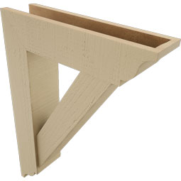 Ekena Millwork - BKTUR0554X22X30TRA01RCPR - Timberthane Faux Wood Traditional Style Bracket w/ Offset Brace, Traditional Ends, 5 1/2"W x 22"D x 30"H, Primed Tan