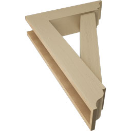 Ekena Millwork - BKTUR0554X22X34TRA01RCPR - Timberthane Faux Wood Traditional Style Bracket w/ Offset Brace, Traditional Ends, 5 1/2"W x 22"D x 34"H, Primed Tan