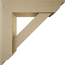 Ekena Millwork - BKTUR0554X24X24TRA01RCPR - Timberthane Faux Wood Traditional Style Bracket w/ Offset Brace, Traditional Ends, 5 1/2"W x 24"D x 24"H, Primed Tan