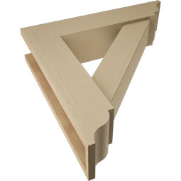 Ekena Millwork - BKTUR0554X24X24TRA01RCPR - Timberthane Faux Wood Traditional Style Bracket w/ Offset Brace, Traditional Ends, 5 1/2"W x 24"D x 24"H, Primed Tan