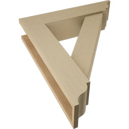 Ekena Millwork - BKTUR0554X24X28TRA01RCPR - Timberthane Faux Wood Traditional Style Bracket w/ Offset Brace, Traditional Ends, 5 1/2"W x 24"D x 28"H, Primed Tan