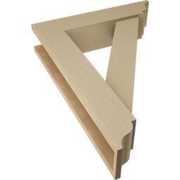 Ekena Millwork - BKTUR0554X24X32TRA01RCPR - Timberthane Faux Wood Traditional Style Bracket w/ Offset Brace, Traditional Ends, 5 1/2"W x 24"D x 32"H, Primed Tan