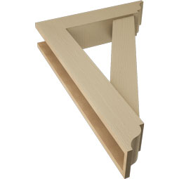 Ekena Millwork - BKTUR0554X24X36TRA01RCPR - Timberthane Faux Wood Traditional Style Bracket w/ Offset Brace, Traditional Ends, 5 1/2"W x 24"D x 36"H, Primed Tan