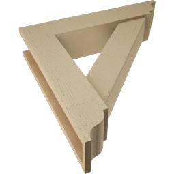 Ekena Millwork - BKTUR0554X26X26TRA01RCPR - Timberthane Faux Wood Traditional Style Bracket w/ Offset Brace, Traditional Ends, 5 1/2"W x 26"D x 26"H, Primed Tan