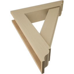Ekena Millwork - BKTUR0554X26X30TRA01RCPR - Timberthane Faux Wood Traditional Style Bracket w/ Offset Brace, Traditional Ends, 5 1/2"W x 26"D x 30"H, Primed Tan