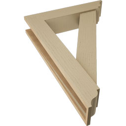 Ekena Millwork - BKTUR0554X26X38TRA01RCPR - Timberthane Faux Wood Traditional Style Bracket w/ Offset Brace, Traditional Ends, 5 1/2"W x 26"D x 38"H, Primed Tan