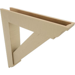 Ekena Millwork - BKTUR0554X28X32TRA01RCPR - Timberthane Faux Wood Traditional Style Bracket w/ Offset Brace, Traditional Ends, 5 1/2"W x 28"D x 32"H, Primed Tan