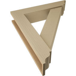 Ekena Millwork - BKTUR0554X28X32TRA01RCPR - Timberthane Faux Wood Traditional Style Bracket w/ Offset Brace, Traditional Ends, 5 1/2"W x 28"D x 32"H, Primed Tan