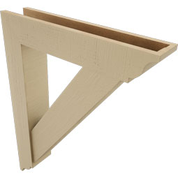 Ekena Millwork - BKTUR0554X28X36TRA01RCPR - Timberthane Faux Wood Traditional Style Bracket w/ Offset Brace, Traditional Ends, 5 1/2"W x 28"D x 36"H, Primed Tan