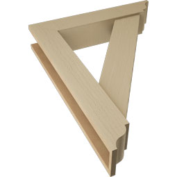 Ekena Millwork - BKTUR0554X28X36TRA01RCPR - Timberthane Faux Wood Traditional Style Bracket w/ Offset Brace, Traditional Ends, 5 1/2"W x 28"D x 36"H, Primed Tan