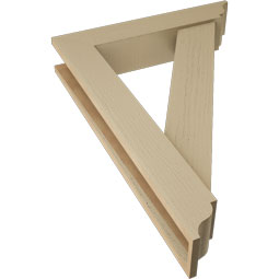 Ekena Millwork - BKTUR0554X28X40TRA01RCPR - Timberthane Faux Wood Traditional Style Bracket w/ Offset Brace, Traditional Ends, 5 1/2"W x 28"D x 40"H, Primed Tan