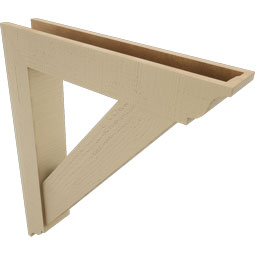Ekena Millwork - BKTUR0554X30X36TRA01RCPR - Timberthane Faux Wood Traditional Style Bracket w/ Offset Brace, Traditional Ends, 5 1/2"W x 30"D x 36"H, Primed Tan
