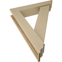 Ekena Millwork - BKTUR0554X30X38TRA01RCPR - Timberthane Faux Wood Traditional Style Bracket w/ Offset Brace, Traditional Ends, 5 1/2"W x 30"D x 38"H, Primed Tan