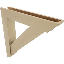 Ekena Millwork - BKTUR0554X32X36TRA01RCPR - Timberthane Faux Wood Traditional Style Bracket w/ Offset Brace, Traditional Ends, 5 1/2"W x 32"D x 36"H, Primed Tan