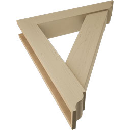 Ekena Millwork - BKTUR0554X32X36TRA01RCPR - Timberthane Faux Wood Traditional Style Bracket w/ Offset Brace, Traditional Ends, 5 1/2"W x 32"D x 36"H, Primed Tan